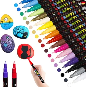 Acrylstifte Permanent Marker 18 Farben Steine Bemalen Wasserfest Stifte - Bild 1 von 7
