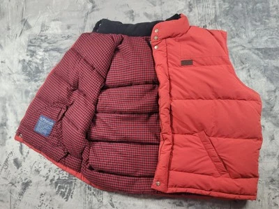 Chaleco acolchado de plumón de ganso Polo Ralph Lauren de colección para hombre 2XL rojo a cuadros campamento al aire libre  Foto 1 de 4