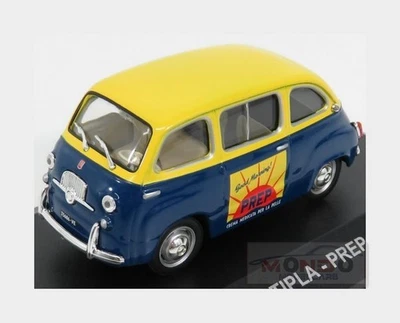 1:43 Edicola FIAT 600 Multipla Crema Medicata Prep 1953 Blue Yellow VPDC078 Mode - Immagine 1 di 2