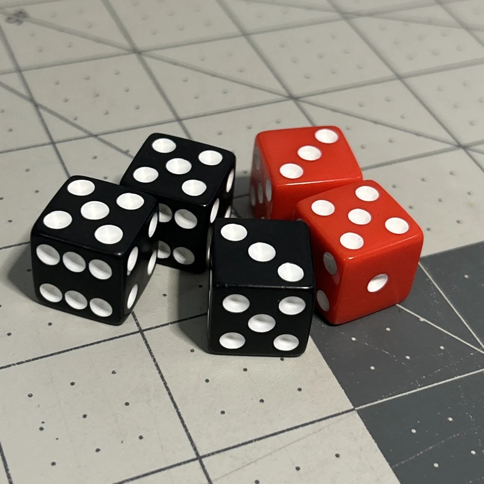 Risk 3 Black 2 Red Battle Dice 2010 Replacement Pieces Parts - Image 1 of 1