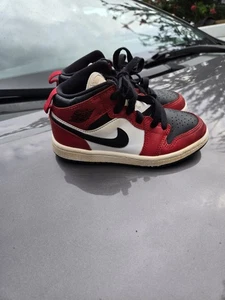 Nike Air Jordan 1 MID (PS) Black-Gym Red Größe 12C 640734 069 - Bild 1 von 7