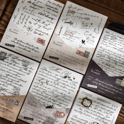 12 hojas frotar en transferencias para manualidades, diario basura, frotar carta de amor vintage Foto 1 de 4