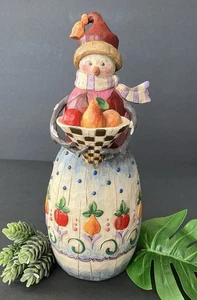 Jim Shore 2003 Winter’s Bounty muñeco de nieve frutero Heartwood Creek 112254 10 pulgadas - Imagen 1 de 18