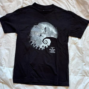 Nightmare before christmas schwarz Grafik T-Shirt S Emo Goth Y2K Hot Topic Freizeit - Bild 1 von 7