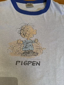 Camisa De Colección Pigpen Para Hombres M Azul Timbre Cacahuetes Cambios EE. UU. 80’s 90’s - Imagen 1 de 8