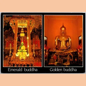 Postcard Emerald and Golden Buddha Bangkok Thailand - Picture 1 of 4