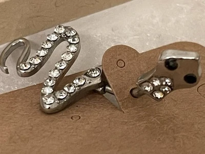 Rhinestone Snake Black Eyes Stainless Steel Belly Button Ring Stud 1.5” New - Image 1 of 4