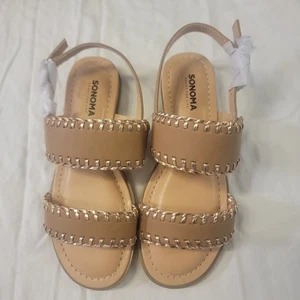 New Sonoma Girls Sandal Size 1 Shoes brown - Picture 1 of 3