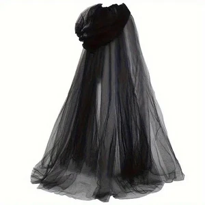 Damen Gothic Halloween Vampir Netz Cape mit Kapuze - schneller & kostenloser Versand - Bild 1 von 3