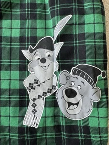Disney Parks Robin Hood Mens 2X Sweatpants Green Plaid Joggers Pajamas NWOT - Picture 1 of 8
