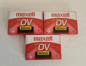 (3) Maxell Mini DV 60 Minuten digitale Videokassette - neu & versiegelt - Bild 1 von 2