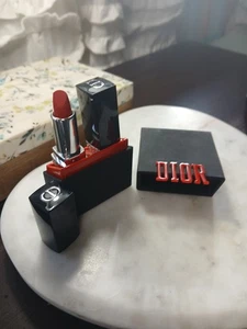 Dior Rouge Dior LipStick 999 velvet 000 Satin Balm  Lipstick Case 1.5g x 2 - Picture 1 of 4