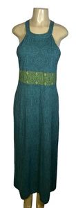 prAna abito donna grande verde acqua maxi reggiseno cravatta schiena incorporato boho spiaggia - Foto 1 di 11
