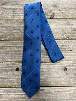 "Corbata de cuello calavera azul marino antigua talla S 44""" Foto 1 de 4