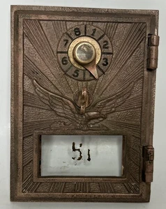 Vintage Post Office Box Door Single Dial Flying Eagle 3 3/4" x 5" Combo Unknown - Picture 1 of 17