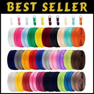 30 Assorted Color Zippers Rolls & Sliders - Picture 1 of 8