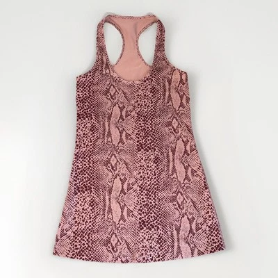 Regata Lululemon Cool Racer traseira rosa/borgonha estampa de pele de cobra tamanho P *sem etiqueta - Imagem 1 de 4