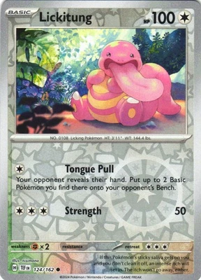 Lickitung Common Reverse Holo SV05: Temporal Forces 124/162 NM - Image 1 of 2