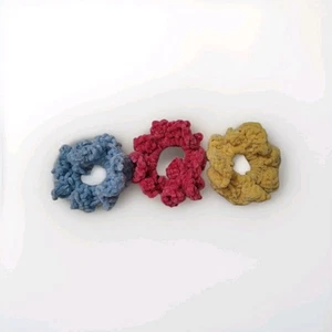 Pink Blue And Yellow Fluffy Scrunchies. Very Soft And Very Comfortable - Picture 1 of 8