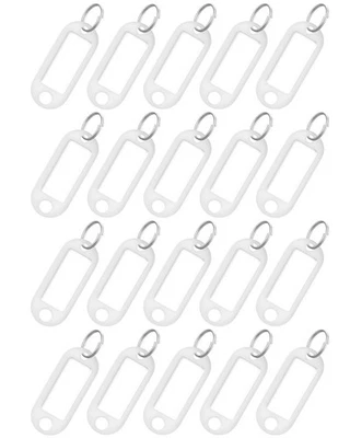 20 Pieces Key Tags 2 Inch Soft Plastic Key Chain Tags with Blank Paper Labels... - Image 1 of 4