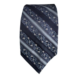 Enro Tie Mens Blue Gray Silk Floral Stripe Necktie Business Classic Patterned - Picture 1 of 4