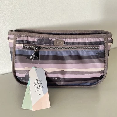 Estuche de cosméticos de viaje parasail pintado LUG de 10" x 5,5" púrpura puesta de sol bonito Foto 1 de 4