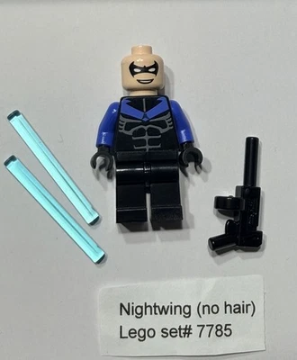 Lego Classic Nightwing Minifigure 7785 Arkham Asylum 2006 Batman I DC - No Hair - Image 1 of 2
