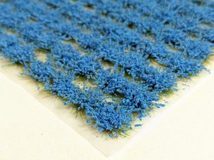 BLUE FLOWERS 117 Self-Adhesive 8mm TUFTS per Sheet SUPER STICKY Fast US Shipping - Picture 1 of 7
