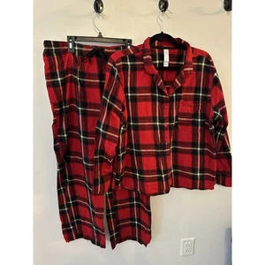 Stars Above Perfect Flanell Pyjama Set rot kariert Damen XXL Hütte Urlaub Weihnachten - Bild 1 von 10