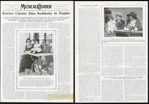 1921 Enrico Caruso letztes Foto Todesnachruf Biographie Vintage Druck Artikel - Bild 1 von 7