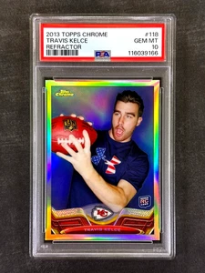 2013 Topps Chrome #118 Travis Kelce rifrattore Rookie RC PSA 10 gemme ottime condizioni, Chiefs - Foto 1 di 2