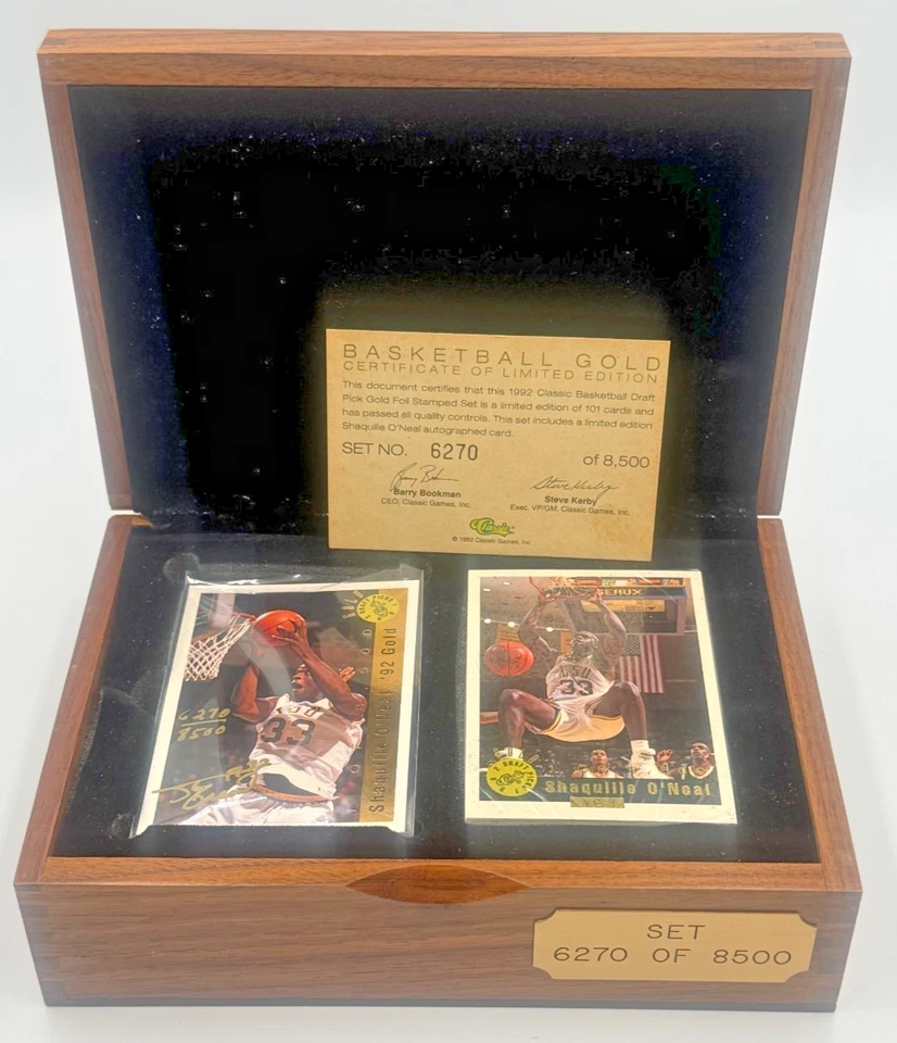 1992 Classic Draft Picks Shaq O'Neal Gold Auto #270 Set #6270/8500 Factory Seale - Image 1 of 4