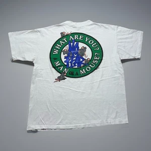 Vintage 90er 1993 No Fear What Are You? Man Or Mouse Artist Skate Shirt Größe XL - Bild 1 von 13