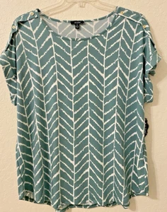 Top túnica popover para mujer talla 2X verde geométrica carrera oficina abuela costera - Imagen 1 de 8