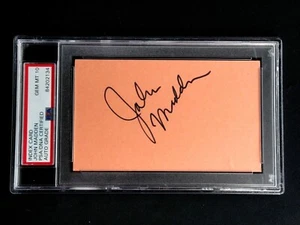 JOHN MADDEN SIGNED PSA/DNA GRADE 10 GEM MINT AUTOGRAPH INDEX CARD AUTO HOF NFL - Picture 1 of 3