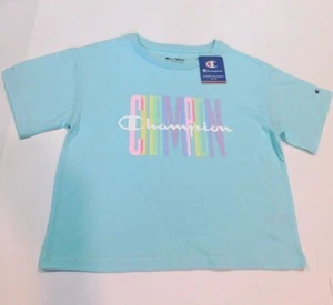 CHAMPION Girl's T-Shirt Blue Mulitcolor SIZE L/14 LOOSE FIT ACTIVEWEAR NEW - Picture 1 of 3