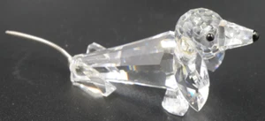 FAB MINT SWAROVSKI CRYSTAL LARGE DACHSHUND DOG 010003 METAL SPRING TAIL - Picture 1 of 5