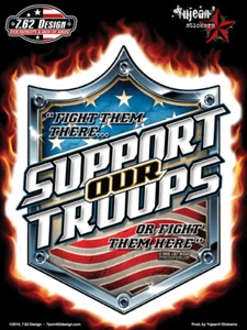AUTOCOLLANT SUPPORT OUR TROOPS -STICKER VINYL DECORATION USA / BIKER / HARLEY - Picture 1 of 1