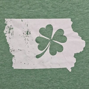 Iowa 4 Leaf Clover Irish Green Short Sleeve Tri-Blend T-Shirt Men's L - Picture 1 of 7