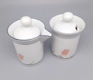 Tazón de azúcar y crema con tapas Dansk Tivoli Japón - Imagen 1 de 9