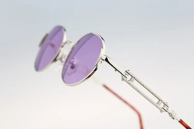 Joy Kazu, Gafas de sol ovaladas plateadas steampunk vintage años 90 para hombre y mujer, nuevas de stock Foto 1 de 4