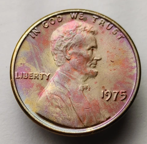 1975 Lincoln penny monster toned unc us one cent coin #192 Cover
