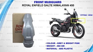 Royal Enfield Grey & Bright Pink  "Front Mudguard For Salte New Himalayan 450 " - Picture 1 of 9