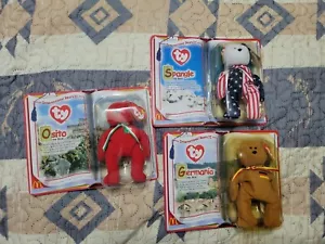 Ty Teenie Mini Beanie Baby McDonald's INTERNATIONAL Bears II 1999 Juego de 3 - Imagen 1 de 10