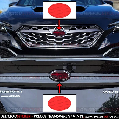 Fits 2022-2025 Subaru WRX Red Decals Tint Emblem Overlay Vinyl Front and Rear - Image 1 of 4