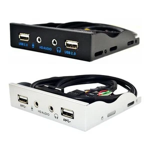 3.5inch 9Pin to USB 2.0 Hub Front Panel with Floppy Bay - Bild 1 von 7