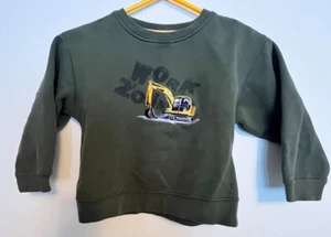 Sonoma Pullover Sweatshirt Boys Size M/M Green Long Sleeve "Work Zone" - Picture 1 of 5