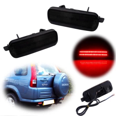 PARA HONDA CR-V 2002-2004 LENTE AHUMADA ROJO LED PARACHOQUES TRASERO REFLECTOR LUCES DE FRENO Foto 1 de 4