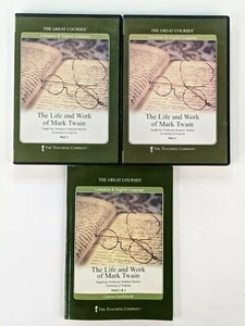 The Great Courses The Life And Work Of Mark Twain Parts 1 &2 - DVD w Guide Book - Imagen 1 de 2