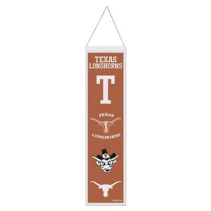Texas Longhorns NCAA Heritage Banner Embroidered Wool 8" X 32" - Picture 1 of 1